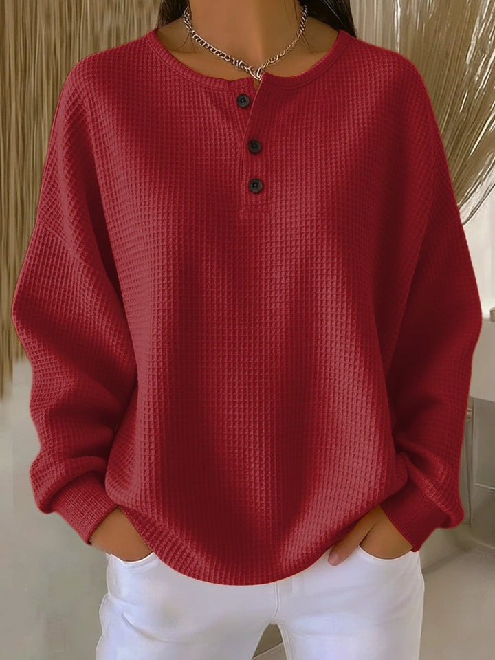 Mirabel™ | Gezellige Wafel Henley Sweatshirt
