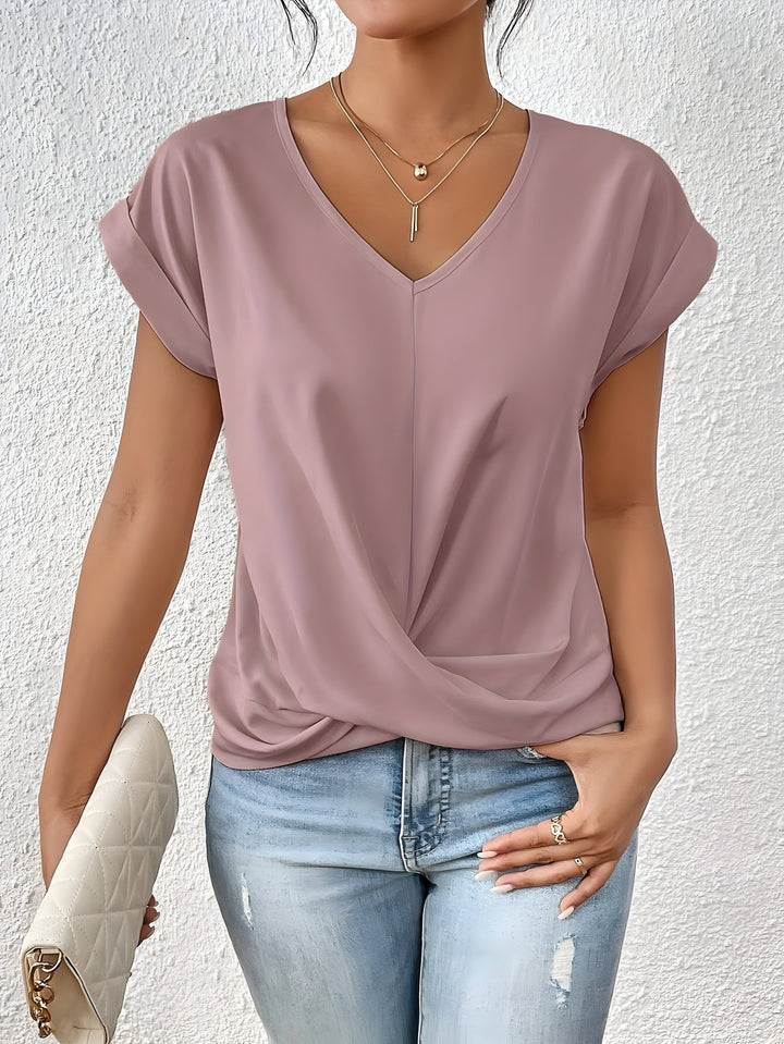 MEIKA™ – Klassieke Twist Detail V-Hals Top