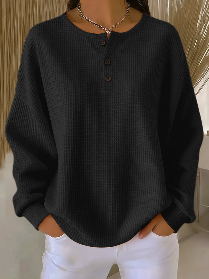 Mirabel™ | Gezellige Wafel Henley Sweatshirt