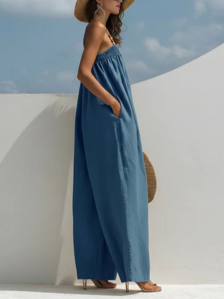 Monica | Denim jumpsuit met wijde benen