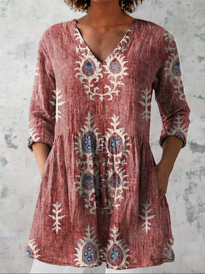 Blair | Lange Blouse met expressief patroon