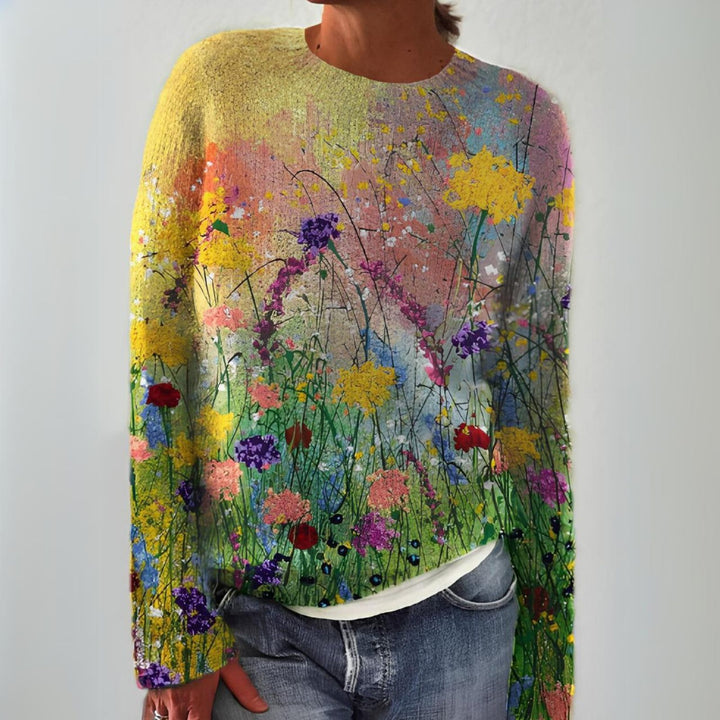 Manon | Trui met bloemenpatroon