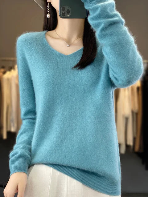 DELACROIX | Pull Col V Maille Douce Martine