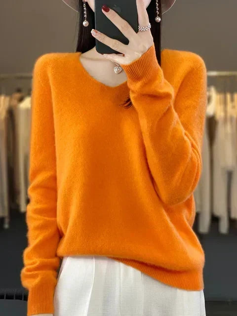 DELACROIX | Pull Col V Maille Douce Martine