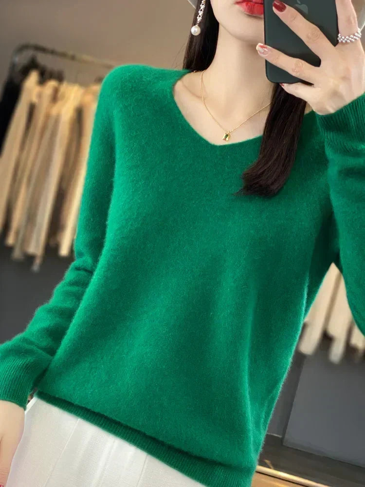 DELACROIX | Pull Col V Maille Douce Martine