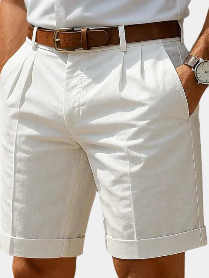 Enzo | Luxe Plissé Bermuda Shorts voor Mannen