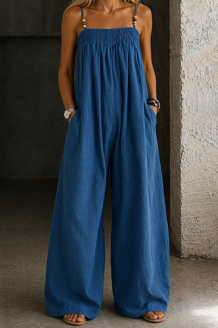 Monica | Denim jumpsuit met wijde benen