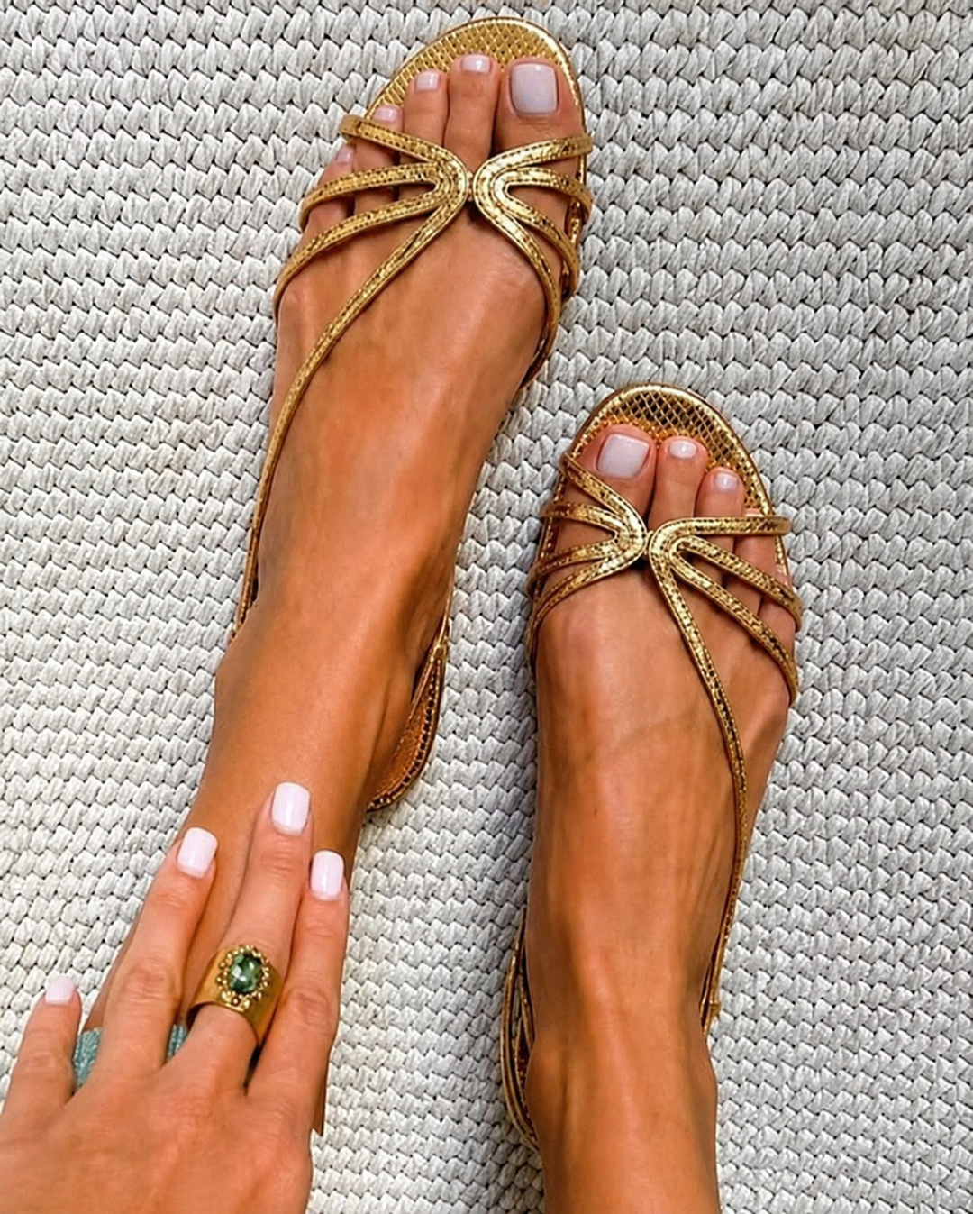 Ginevra | Gouden Sandalen Zomer Elegantie
