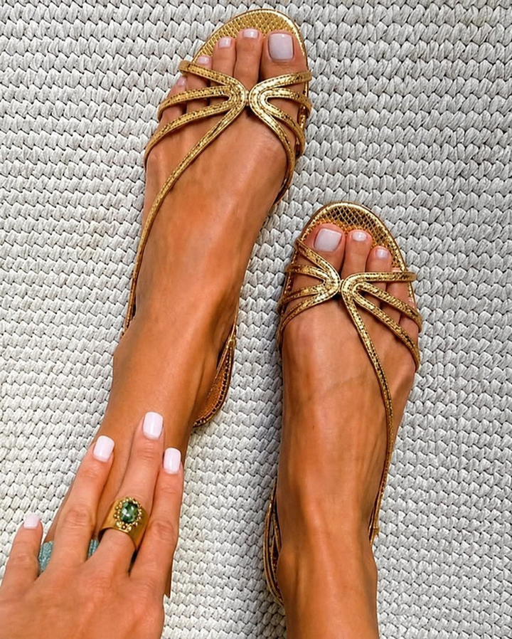 Ginevra | Gouden Sandalen Zomer Elegantie