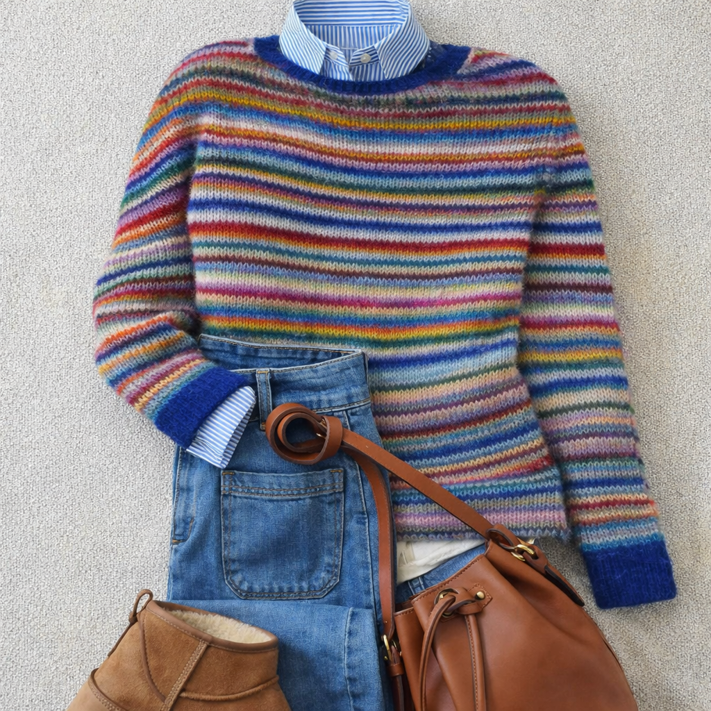 Isabelle | Trui met veelkleurige strepen