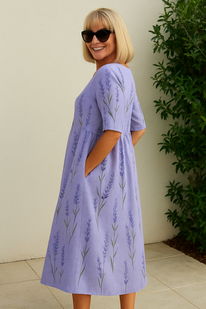 Eliza | Ontspannen Midi Jurk - Moeiteloze Elegantie, Dagelijkse Comfort