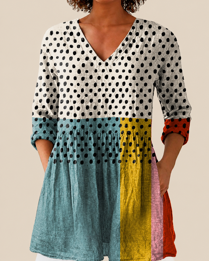 Nola | Lange Blouse met een opvallend patroon