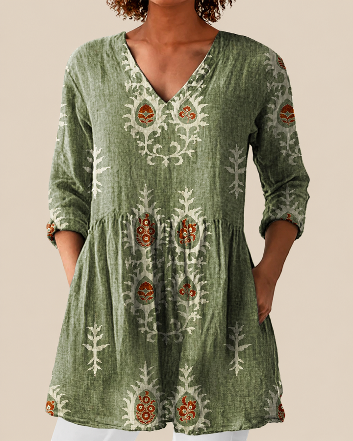 Blair | Lange Blouse met expressief patroon