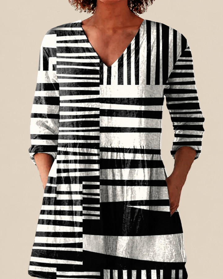 Quinn | Lange Blouse met Uitgesproken Patroon