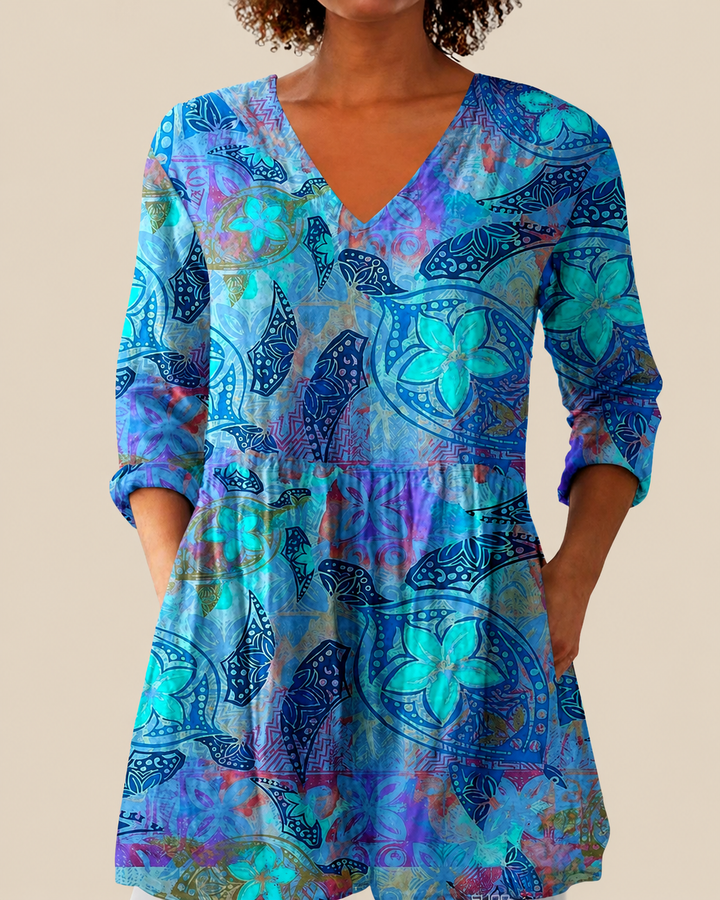 Riley | Lange Blouse met Indrukwekkend Patroon
