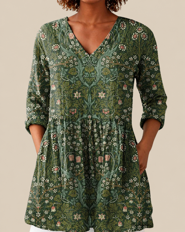 Skye | Lange Blouse met een Indrukwekkend Patroon
