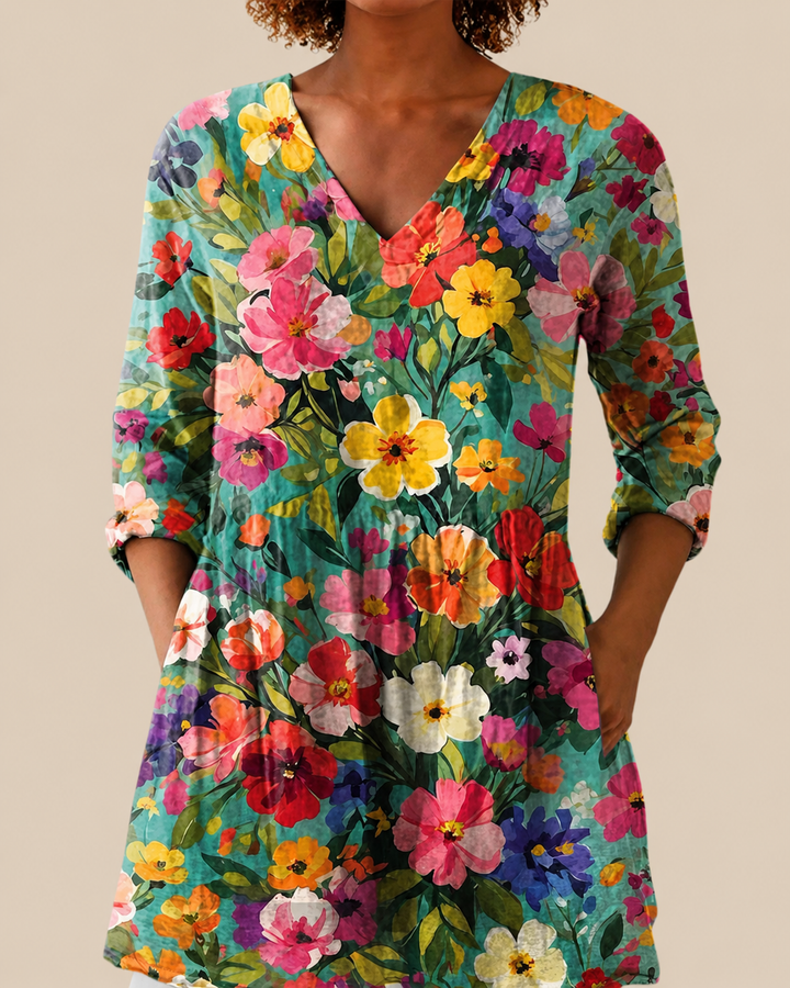 Keira | Lange Blouse met een opvallend patroon