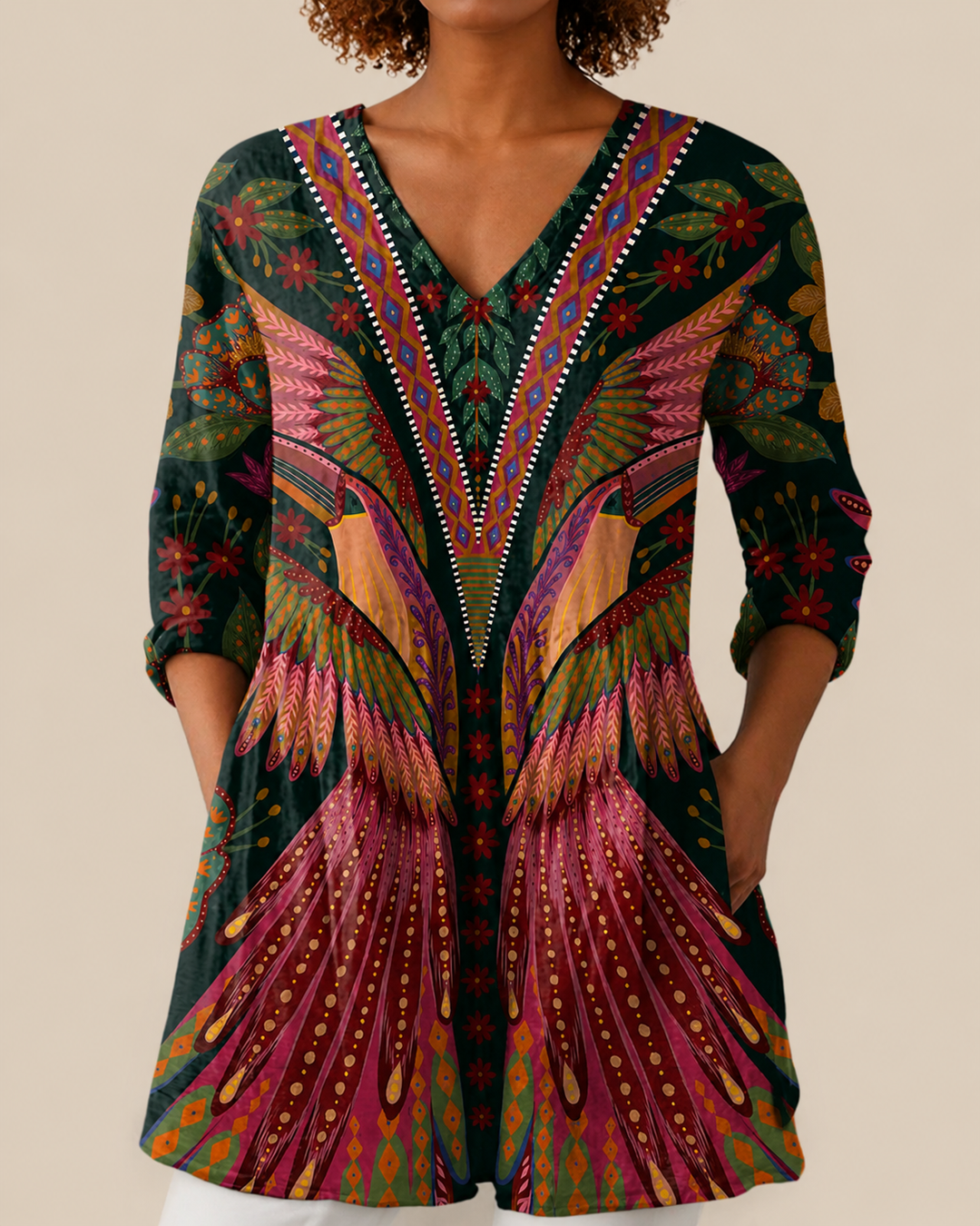 Mila | Lange Blouse met opvallend patroon