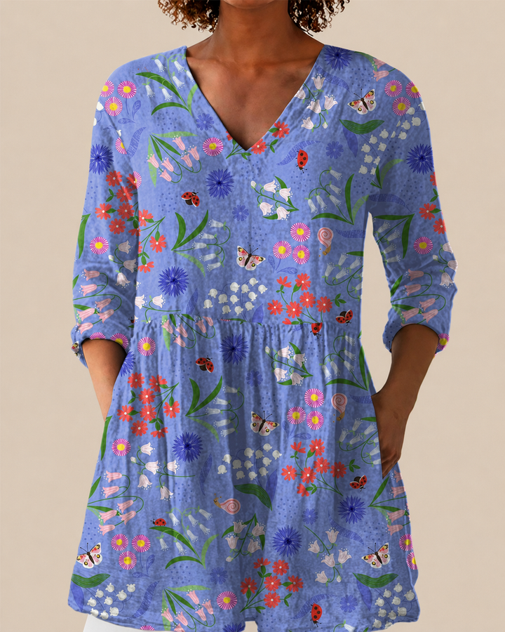 Amelie | Lange Blouse met een opvallend patroon