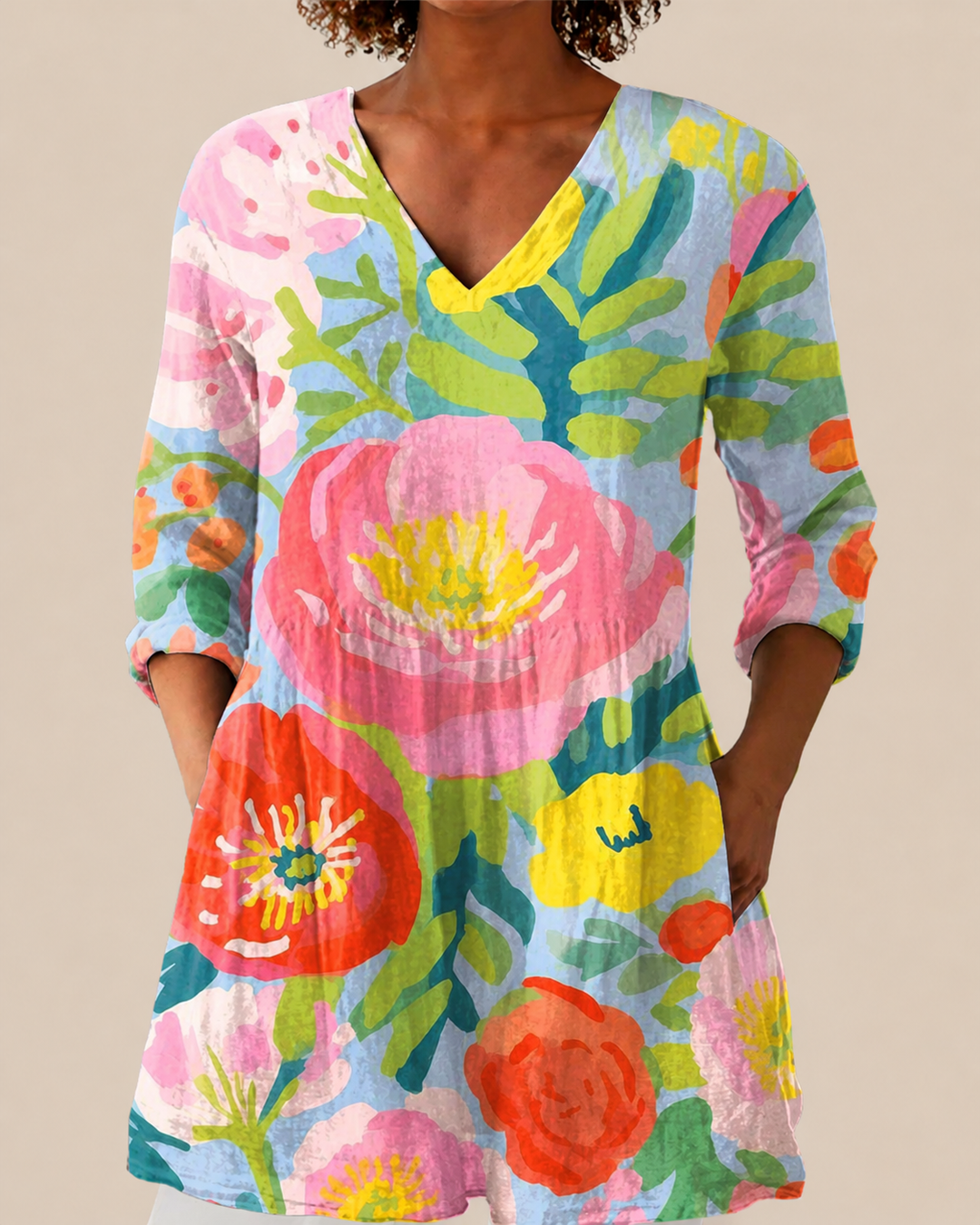 Ayra | Lange Blouse met Expressief Patroon