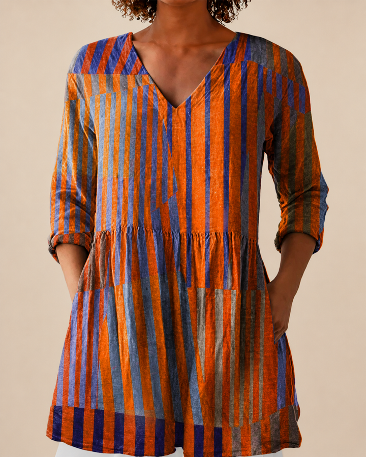 Elowen | Lange Blouse met Uitgesproken Patroon
