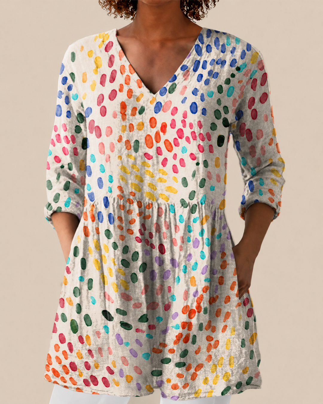Noelle | Lange Blouse met een opvallend patroon