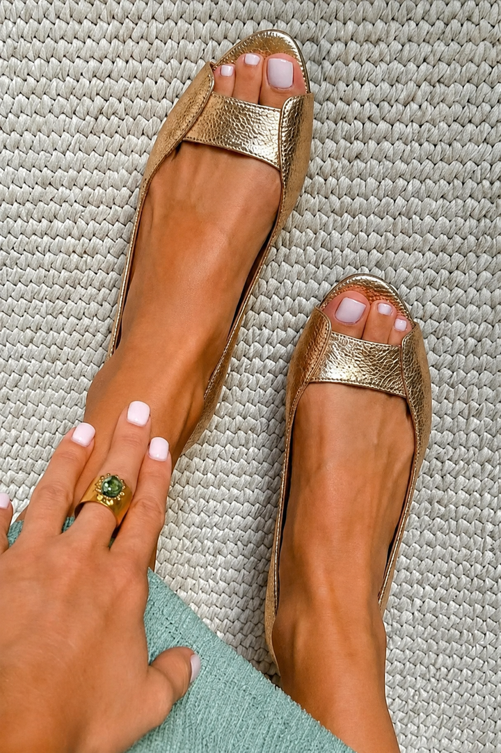 Adelina | Gouden Comfort Chic Sandalen