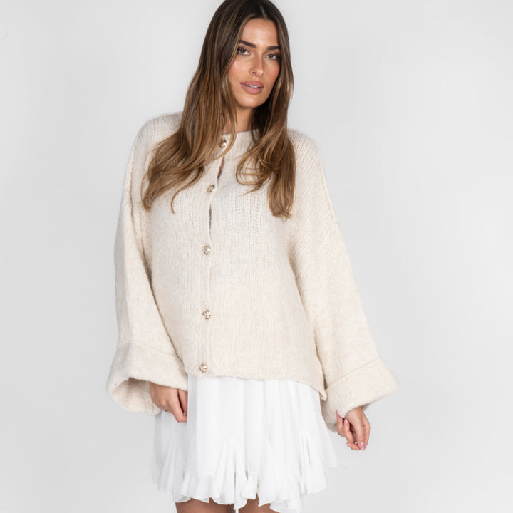 Oversized cardigan met zachte mouwen