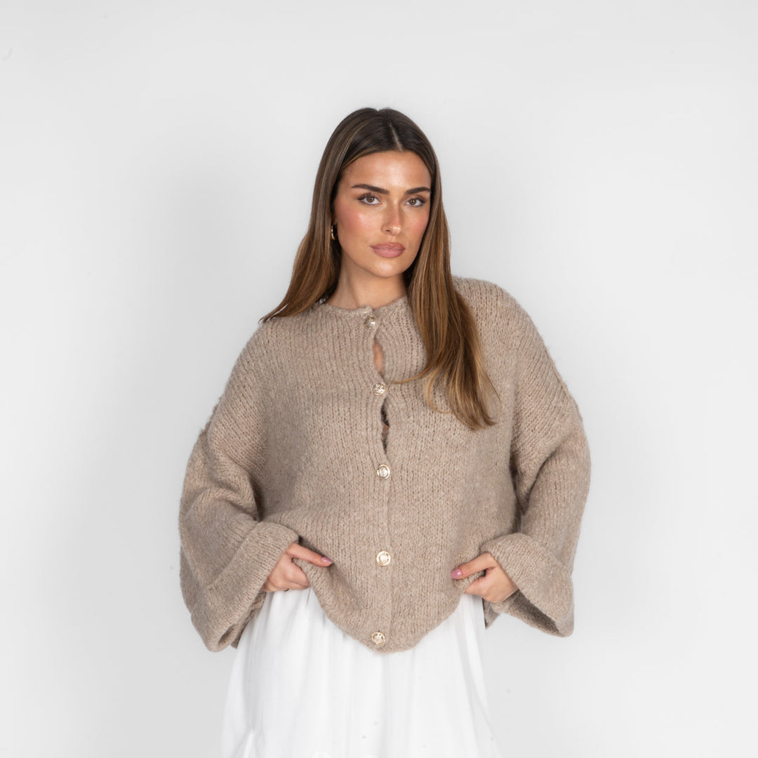 Oversized cardigan met zachte mouwen