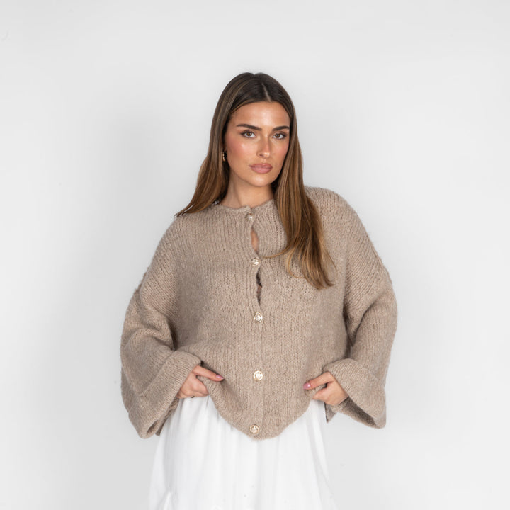 Oversized cardigan met zachte mouwen