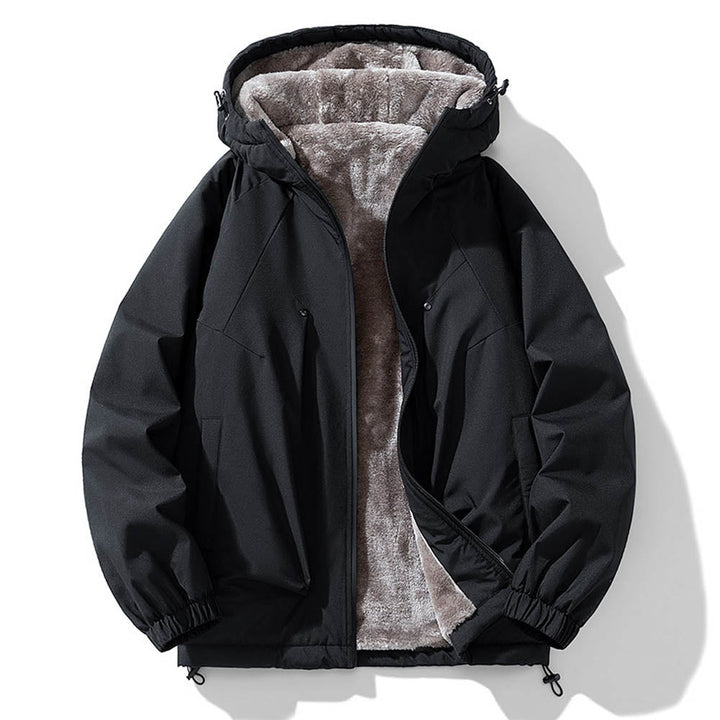 Winterjas met fleece voering en capuchon