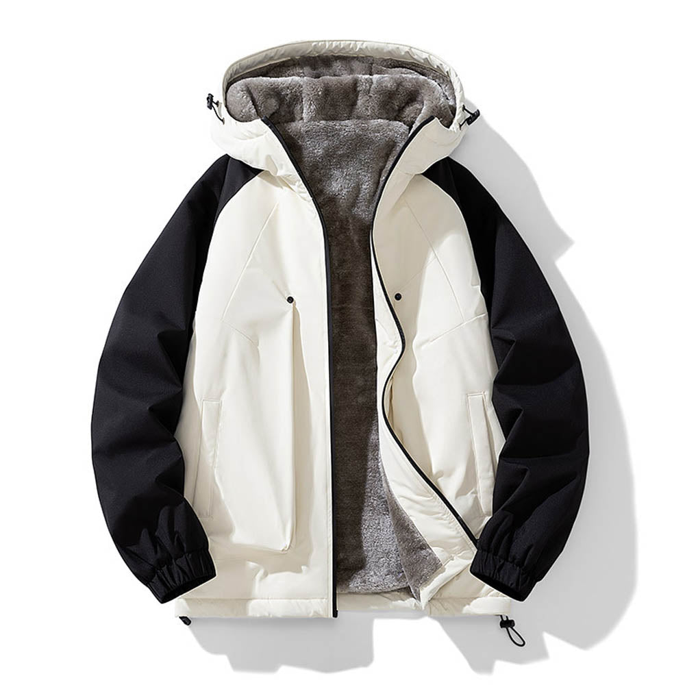 Winterjas met fleece voering en capuchon