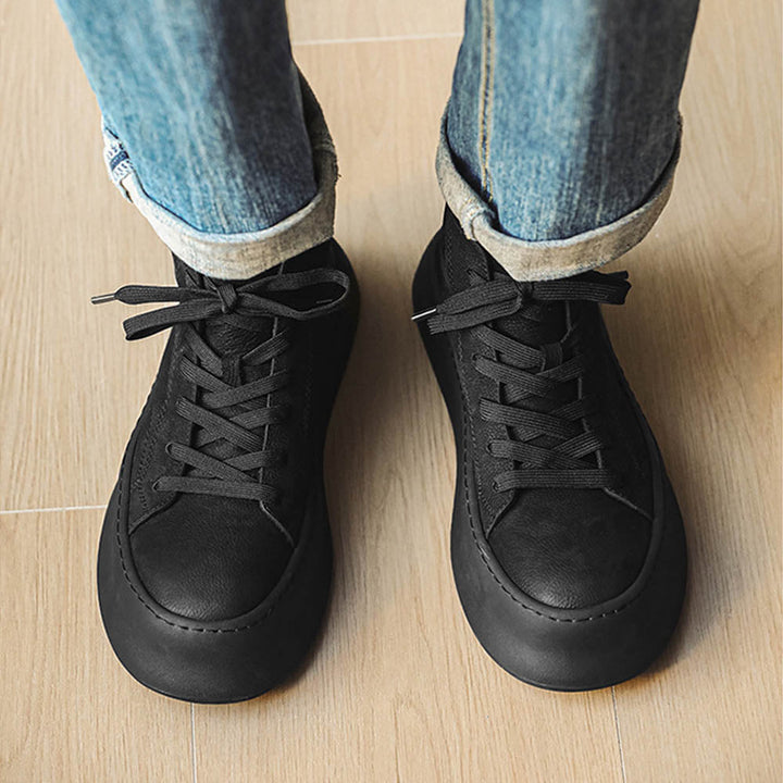 OakForge | Retro Boots - Vegan Leer, Rubberen Zool, Plat Hiel