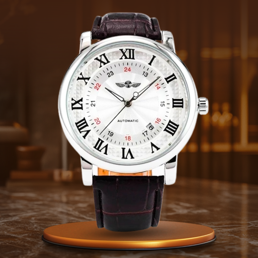 Mode Luxe Leer Volledig Automatische Mechanische Horloge