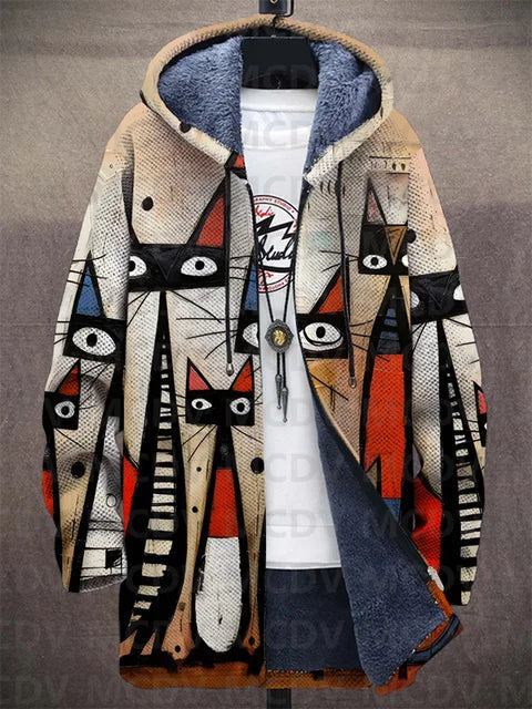 Preston | Jas met capuchon en artistiek patroon