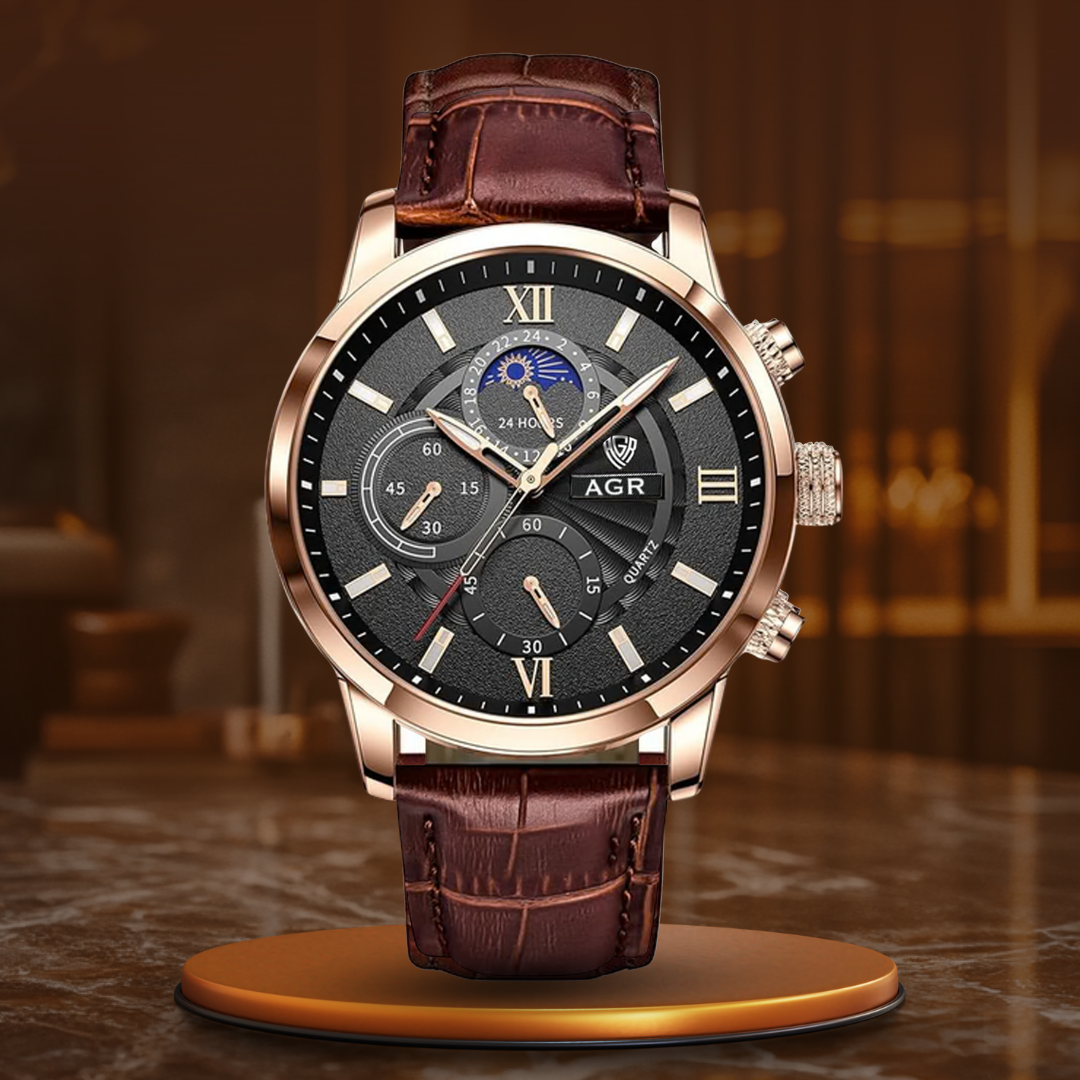 Luxe Lederen Quartz Horloge