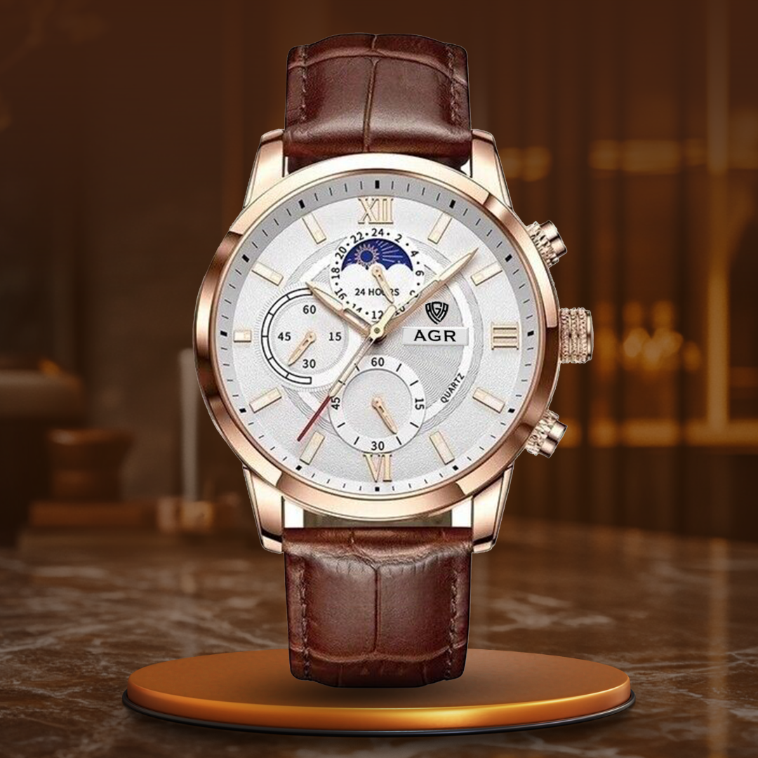 Luxe Lederen Quartz Horloge