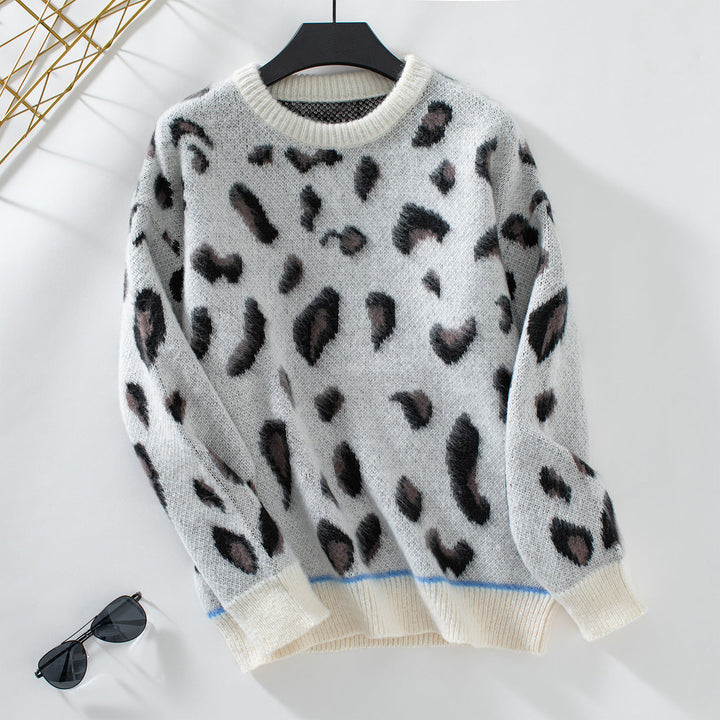 Trendy Luipaardprint Lange Mouwen Pullover Trui