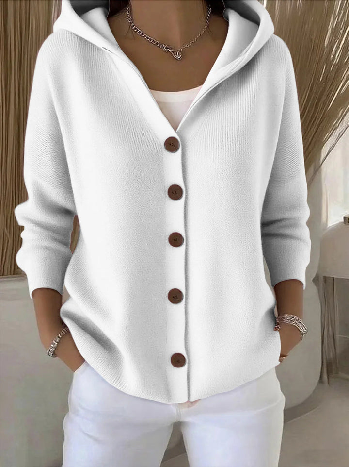 Darienne™ | Gebreide Cardigan met Kap en Knopen