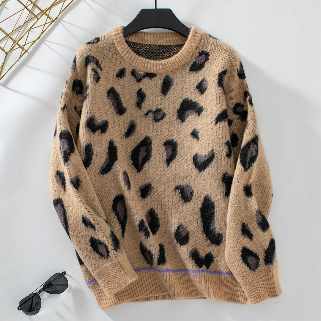 Trendy Luipaardprint Lange Mouwen Pullover Trui