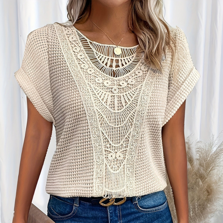 Sandrine | Top met kantpatroon