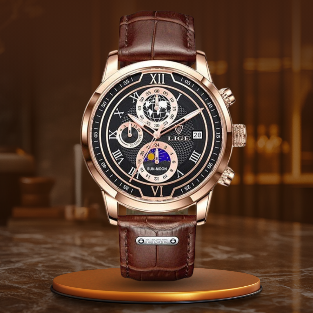 Chronograafhorloge met Premium Leren Band