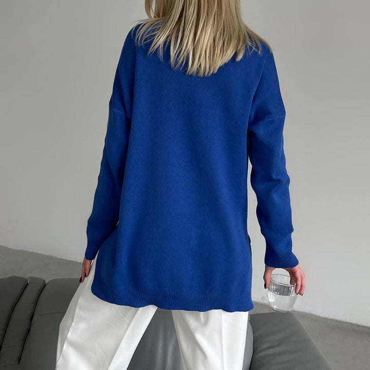 Losse gebreide Sweater met hoge hals