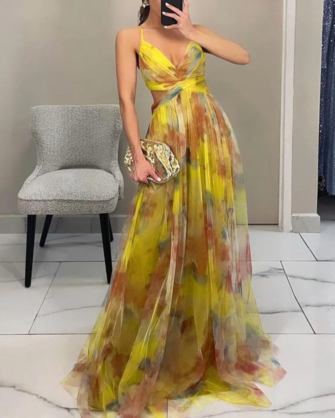 Giselle - Betoverende Maxi-jurk met Bloemenprint