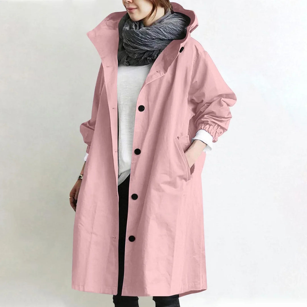 Arabella - Gewatteerde Lange Trenchcoat met Kap