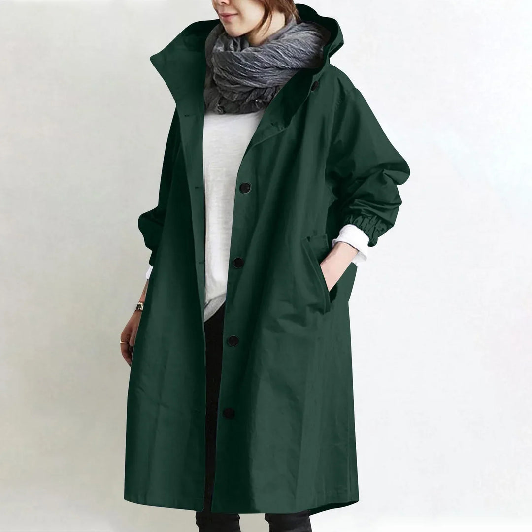 Arabella - Gewatteerde Lange Trenchcoat met Kap
