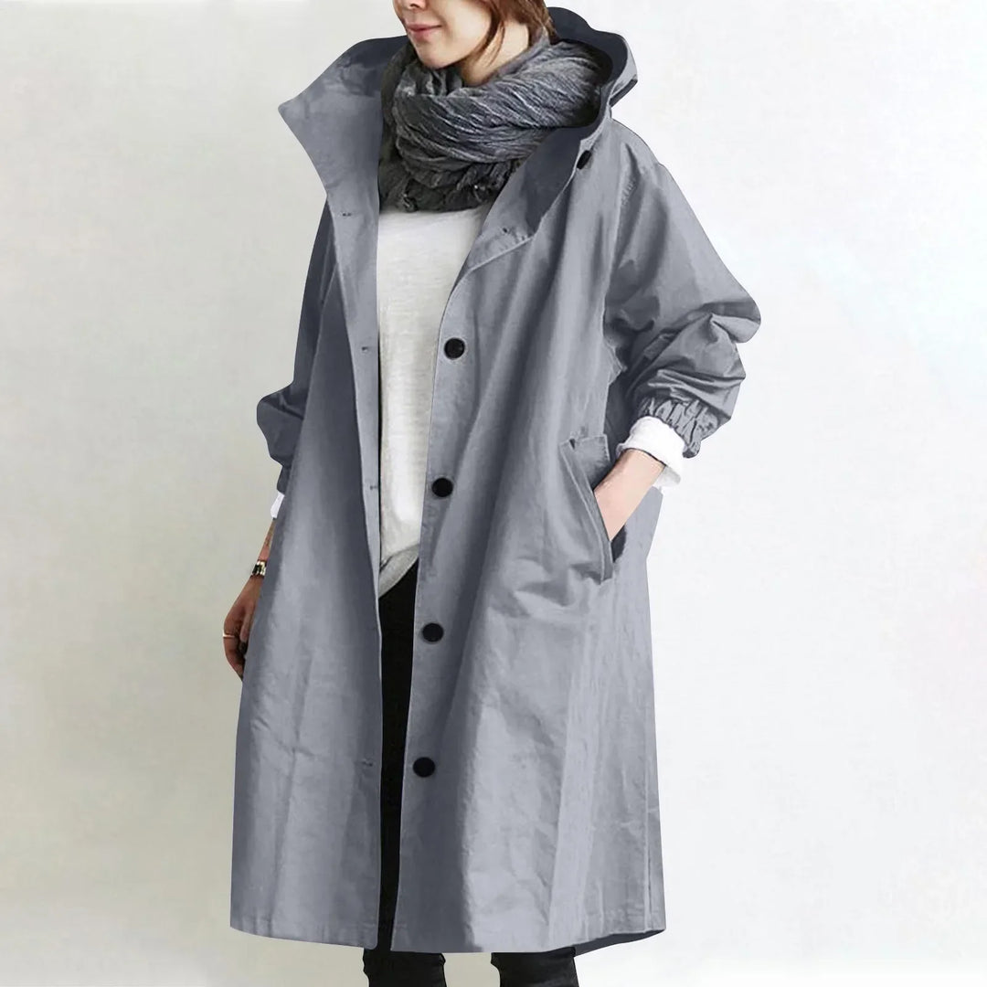 Arabella - Gewatteerde Lange Trenchcoat met Kap