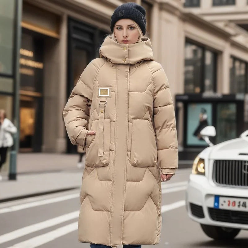 Kyra | Dames lange winter parka met capuchon - dikke gewatteerde jas