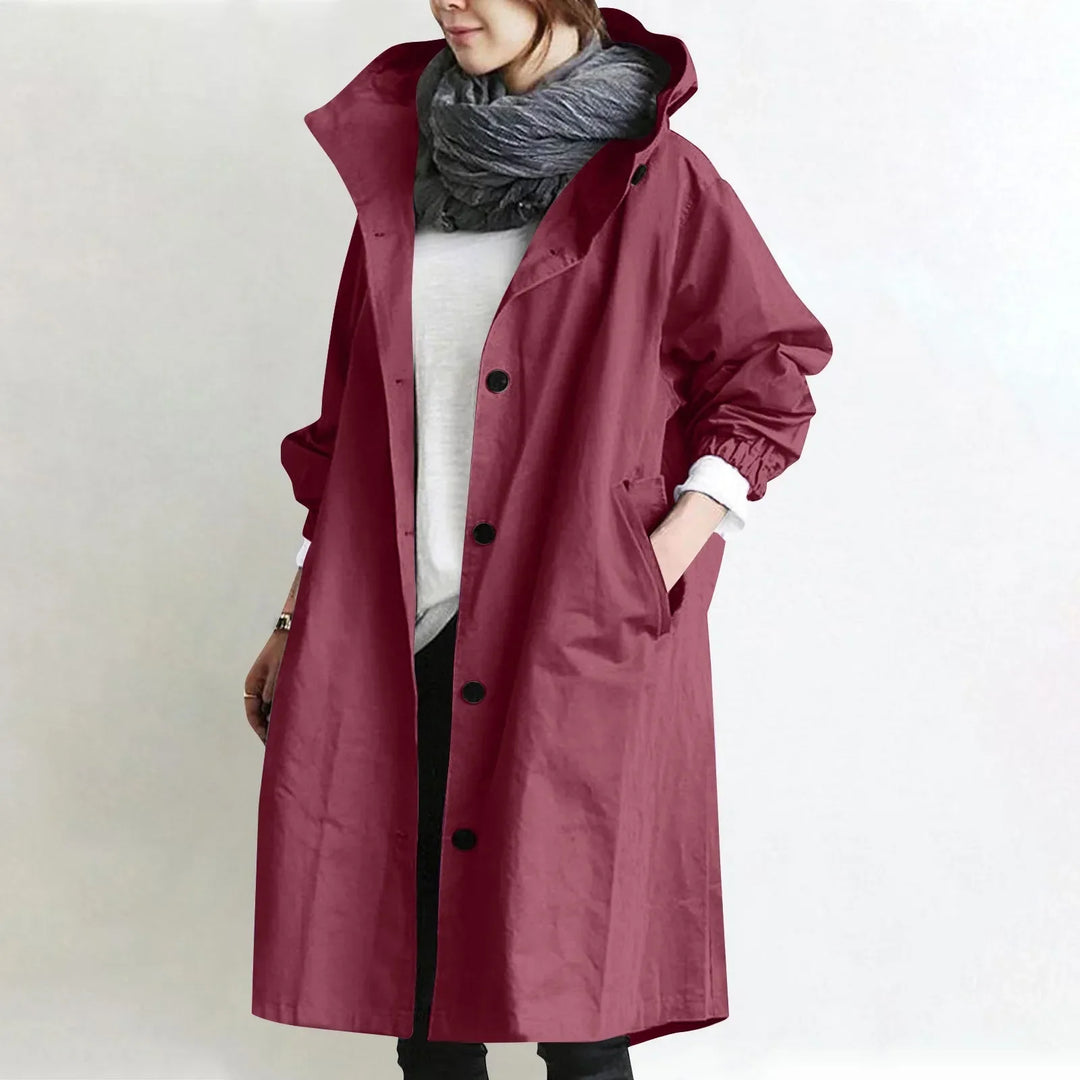 Arabella - Gewatteerde Lange Trenchcoat met Kap