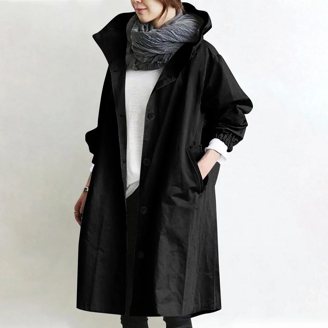 Arabella - Gewatteerde Lange Trenchcoat met Kap